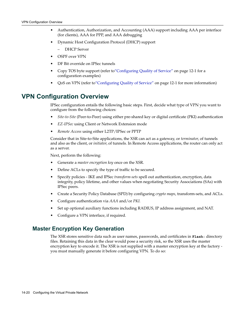 Vpn configuration overview, Master encryption key generation, Vpn configuration overview -20 | Master encryption key generation -20 | Enterasys Networks Security Router X-PeditionTM User Manual | Page 342 / 466