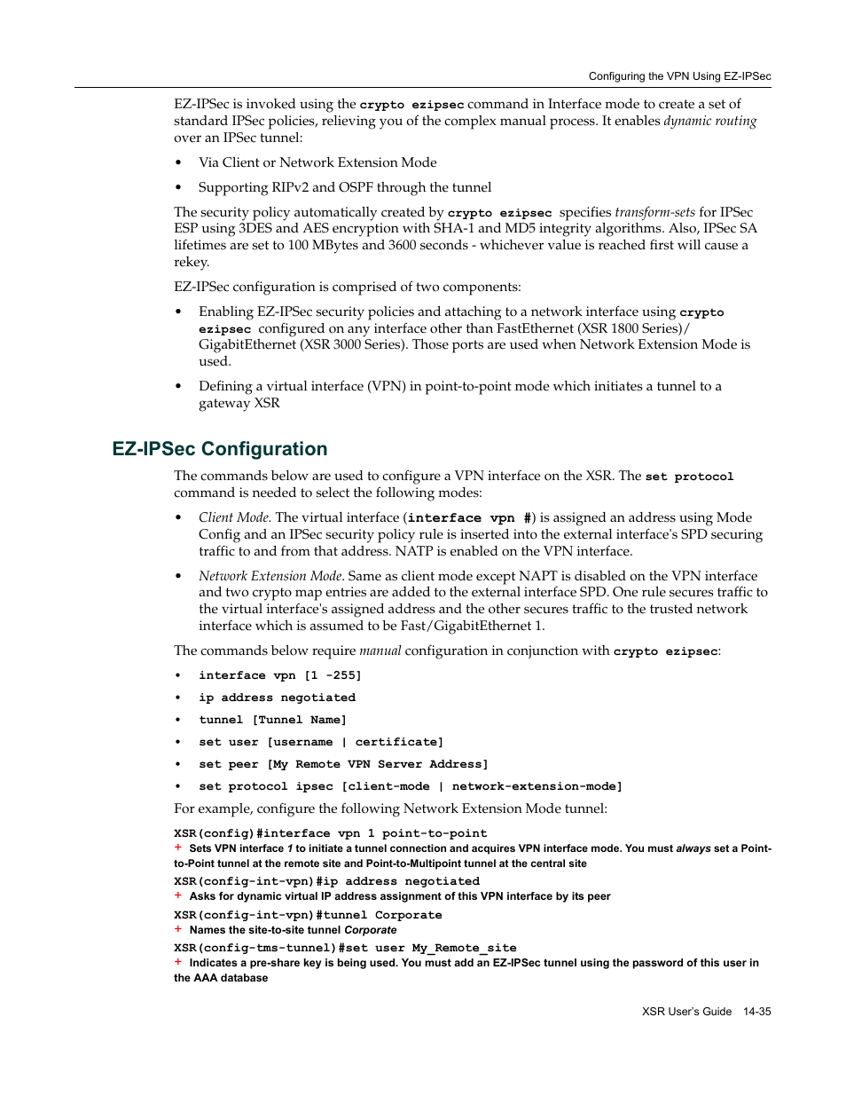 Ez-ipsec configuration, Ez-ipsec configuration -35 | Enterasys Networks Security Router X-PeditionTM User Manual | Page 357 / 466