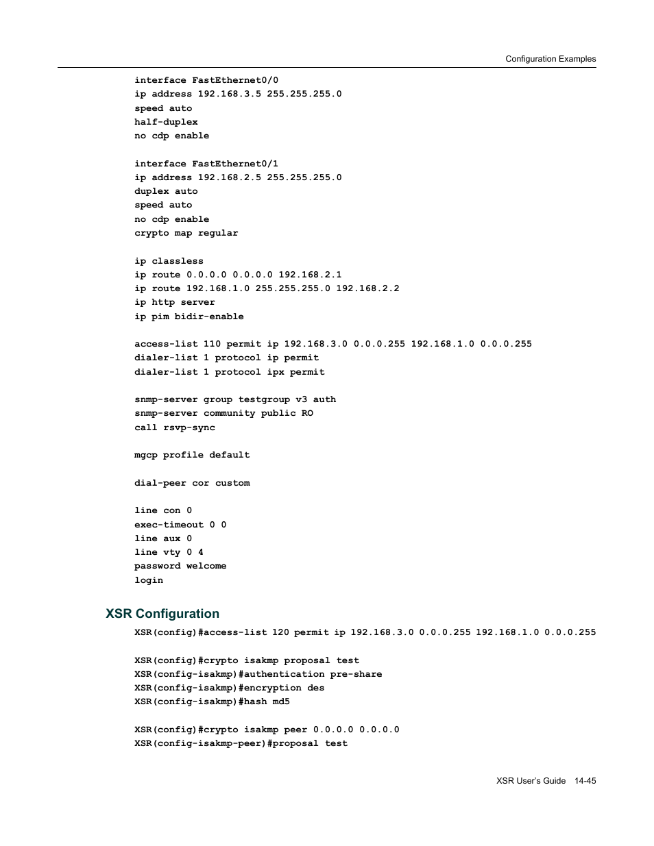 Xsr configuration, Xsr configuration -45 | Enterasys Networks Security Router X-PeditionTM User Manual | Page 367 / 466