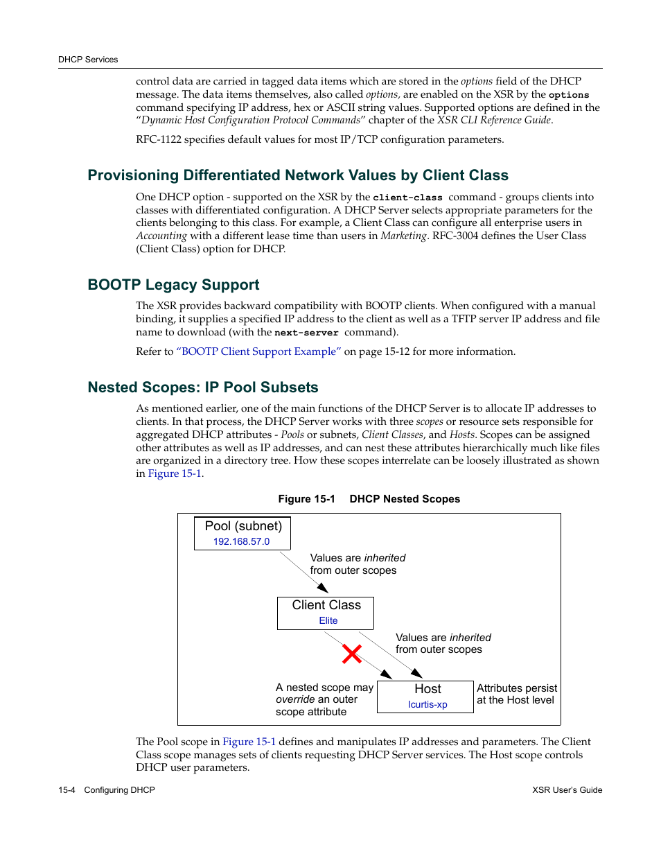Bootp legacy support, Nested scopes: ip pool subsets | Enterasys Networks Security Router X-PeditionTM User Manual | Page 378 / 466