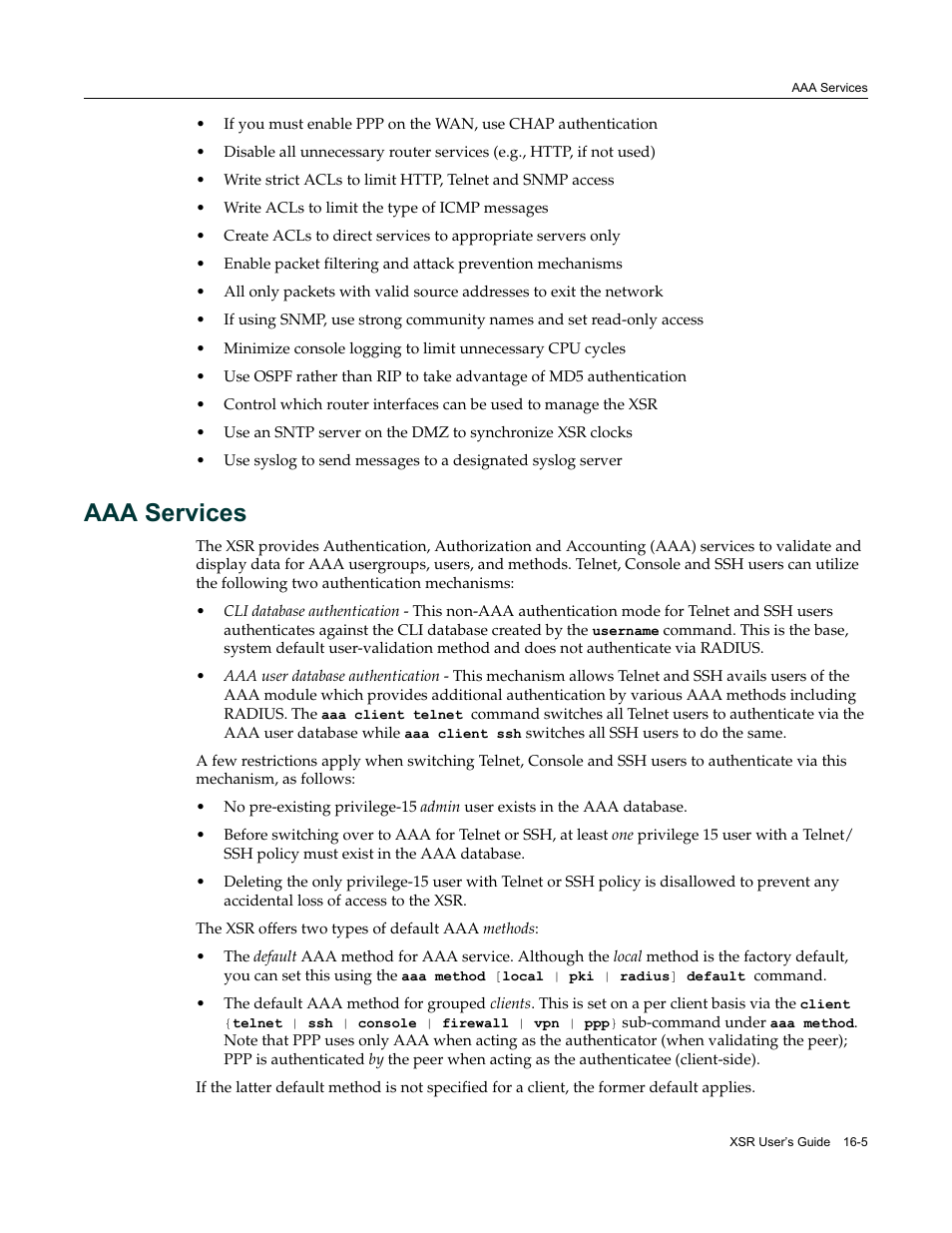 Aaa services, Aaa services -5 | Enterasys Networks Security Router X-PeditionTM User Manual | Page 391 / 466