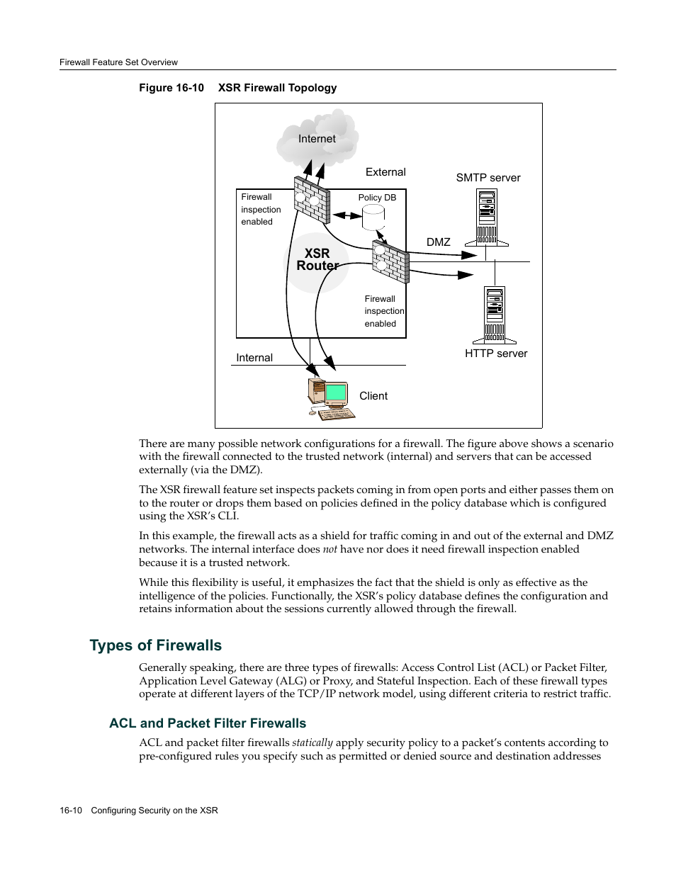 Types of firewalls, Acl and packet filter firewalls, Types of firewalls -10 | Acl and packet filter firewalls -10 | Enterasys Networks Security Router X-PeditionTM User Manual | Page 396 / 466