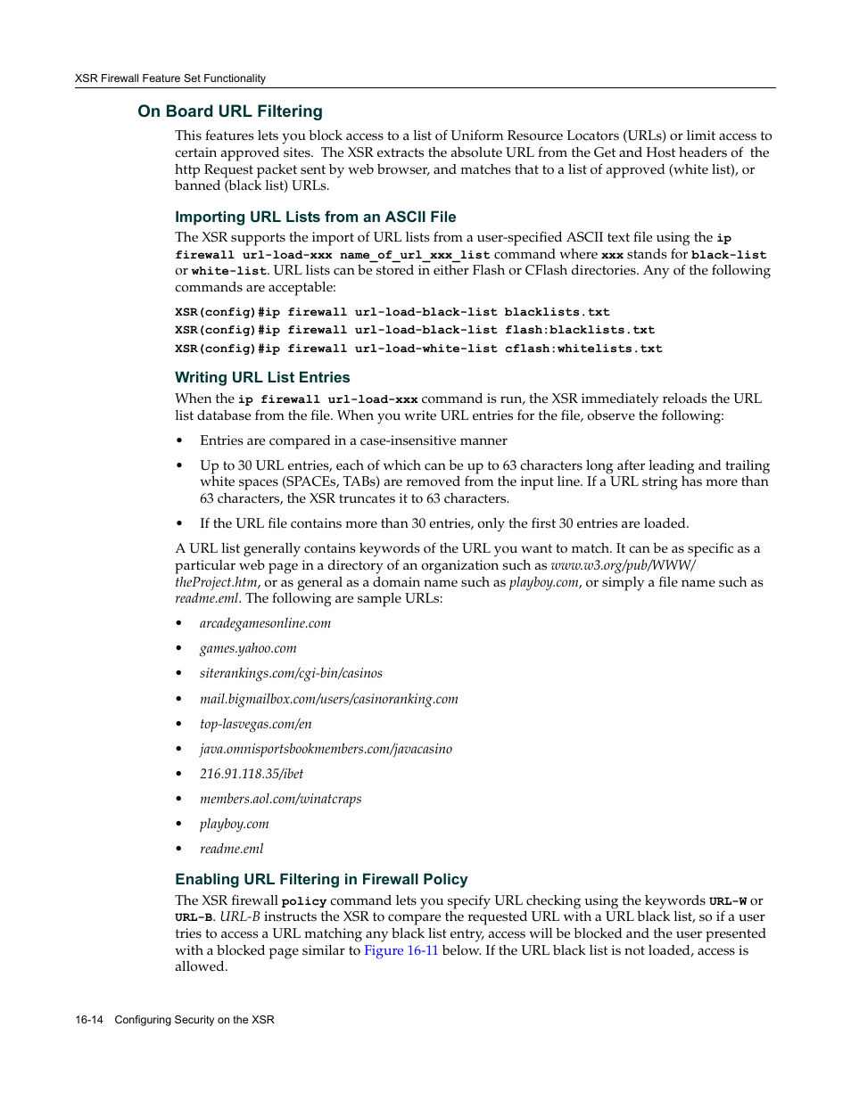 On board url filtering, On board url filtering -14 | Enterasys Networks Security Router X-PeditionTM User Manual | Page 400 / 466