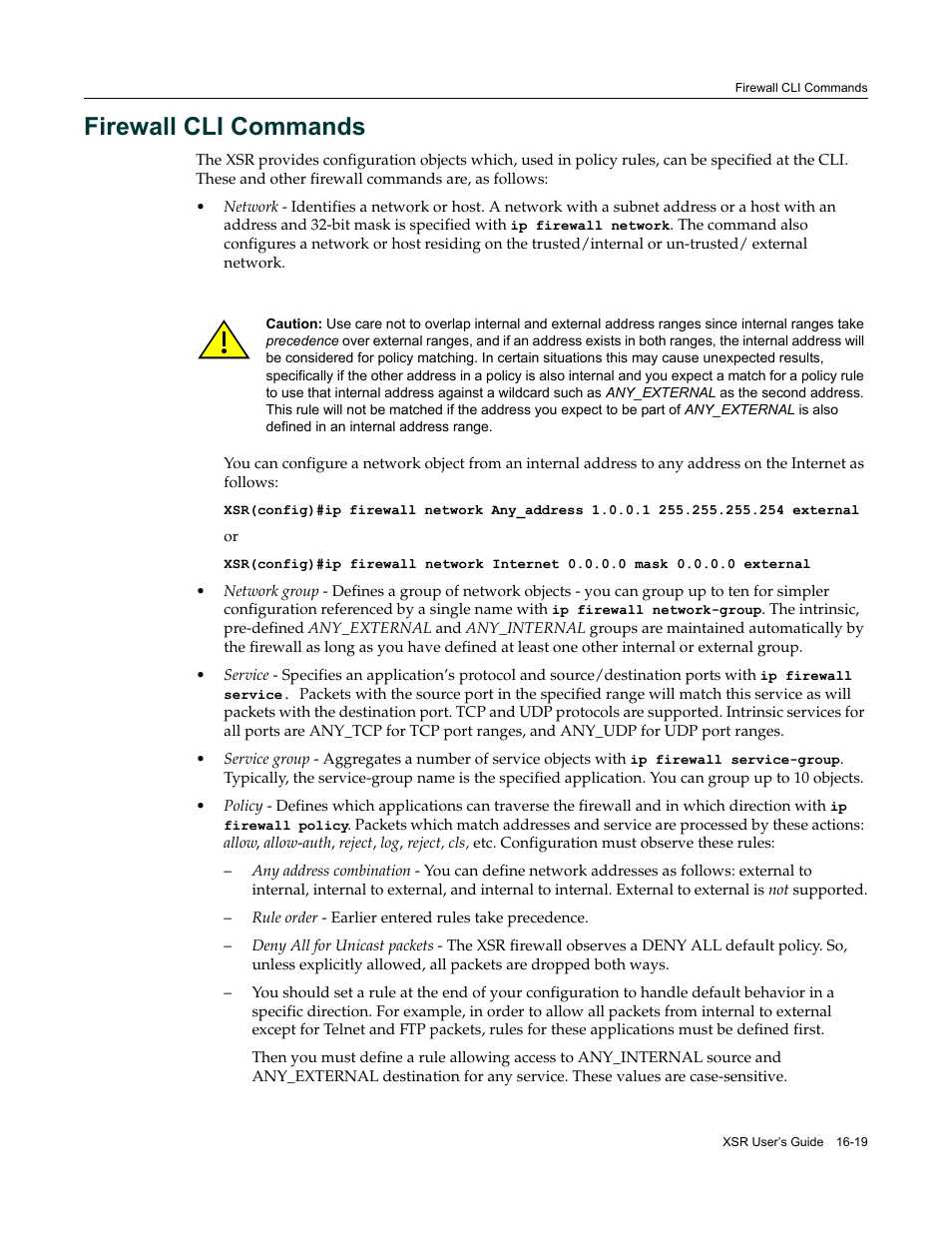 Firewall cli commands, Firewall cli commands -19 | Enterasys Networks Security Router X-PeditionTM User Manual | Page 405 / 466