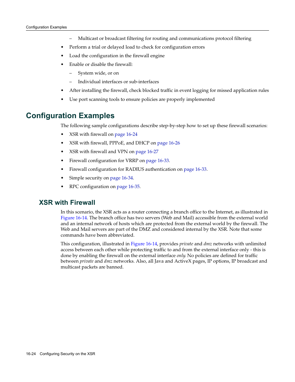 Configuration examples, Xsr with firewall, Configuration examples -24 | Xsr with firewall -24 | Enterasys Networks Security Router X-PeditionTM User Manual | Page 410 / 466