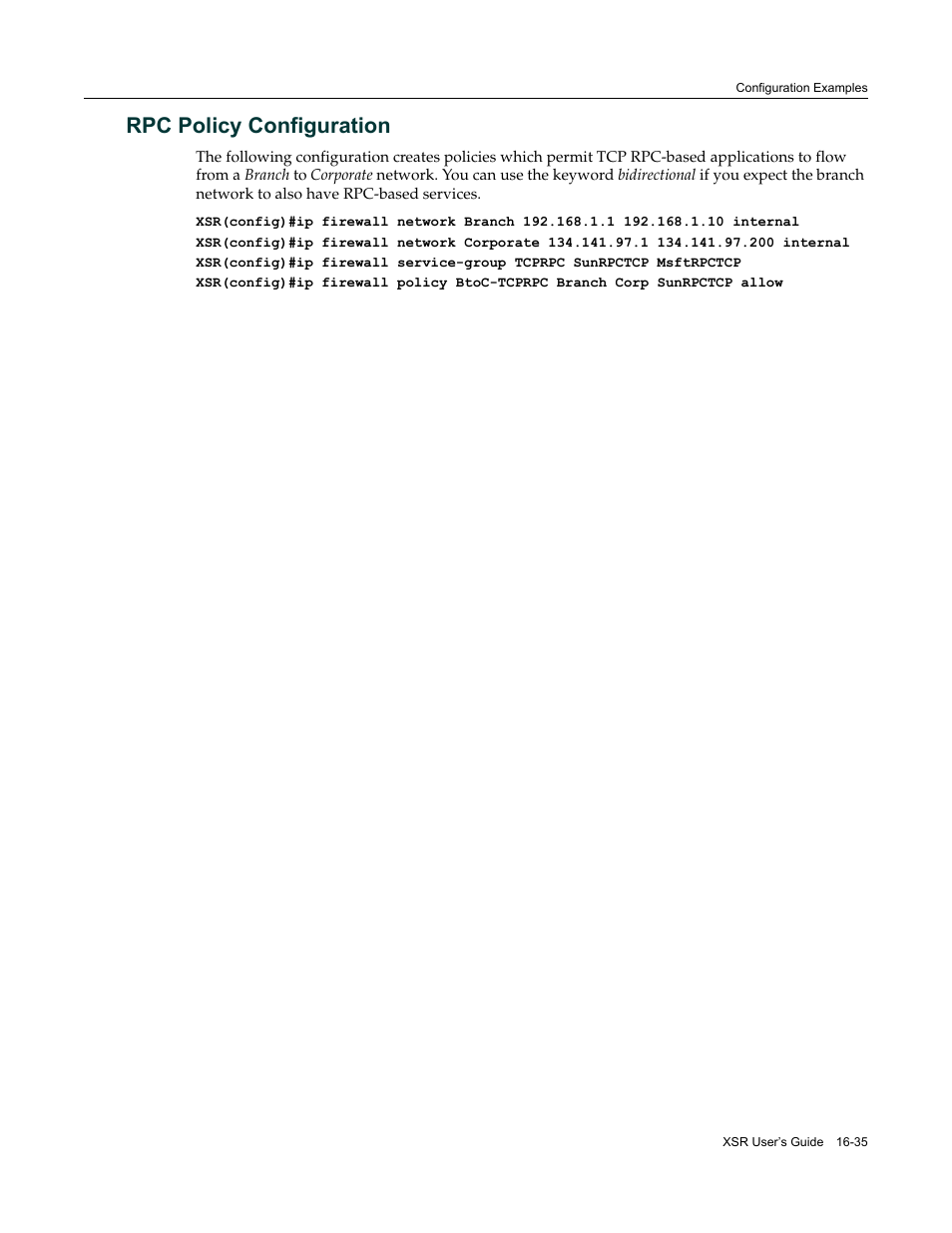 Rpc policy configuration, Rpc policy configuration -35 | Enterasys Networks Security Router X-PeditionTM User Manual | Page 421 / 466