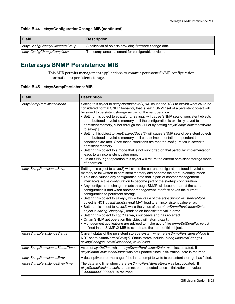 Enterasys snmp persistence mib | Enterasys Networks Security Router X-PeditionTM User Manual | Page 463 / 466