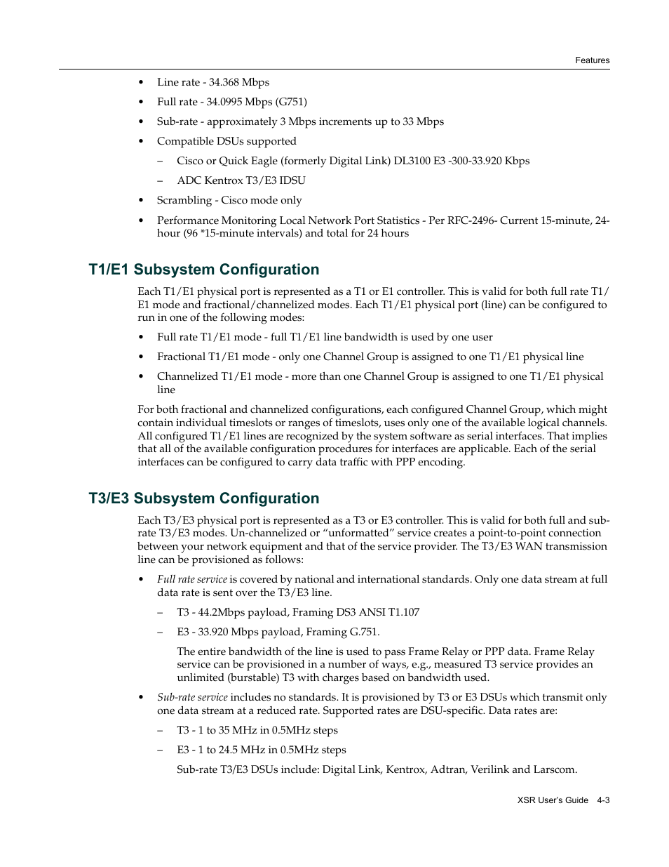 T1/e1 subsystem configuration, T3/e3 subsystem configuration | Enterasys Networks Security Router X-PeditionTM User Manual | Page 91 / 466