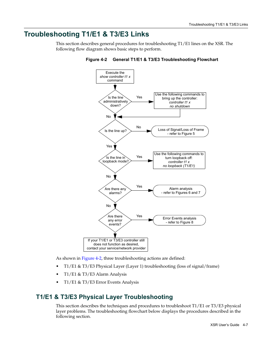 Troubleshooting t1/e1 & t3/e3 links, T1/e1 & t3/e3 physical layer troubleshooting, Troubleshooting t1/e1 & t3/e3 links -7 | T1/e1 & t3/e3 physical layer troubleshooting -7 | Enterasys Networks Security Router X-PeditionTM User Manual | Page 95 / 466