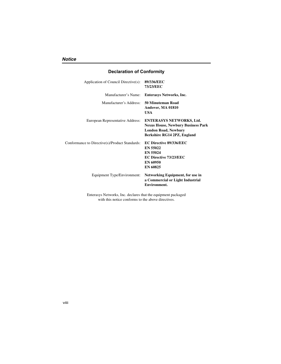 Enterasys Networks V2H124-24P User Manual | Page 10 / 68