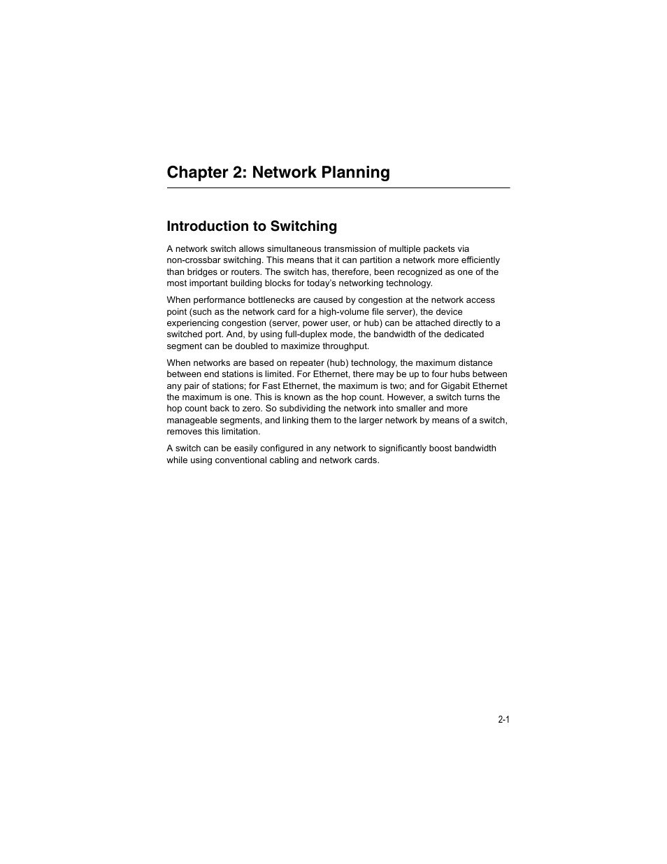 Chapter 2: network planning, Introduction to switching | Enterasys Networks V2H124-24P User Manual | Page 29 / 68