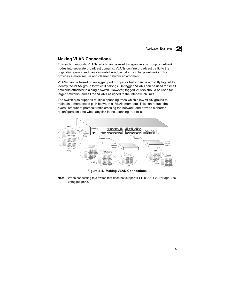 Making vlan connections, Figure 2-4 | Enterasys Networks V2H124-24P User Manual | Page 33 / 68