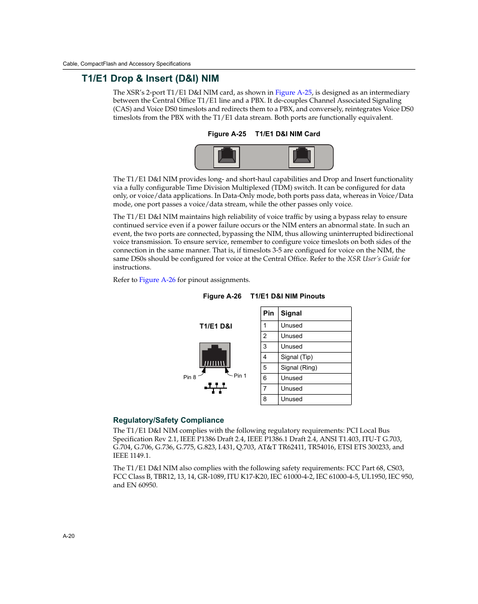 T1/e1 drop & insert (d&i) nim | Enterasys Networks XSR-3150 User Manual | Page 106 / 110