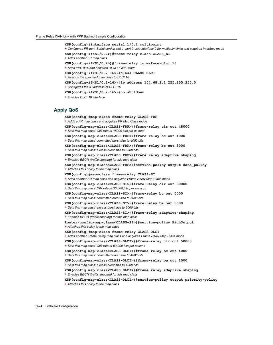 Apply qos -24, Apply qos | Enterasys Networks XSR-3150 User Manual | Page 68 / 110