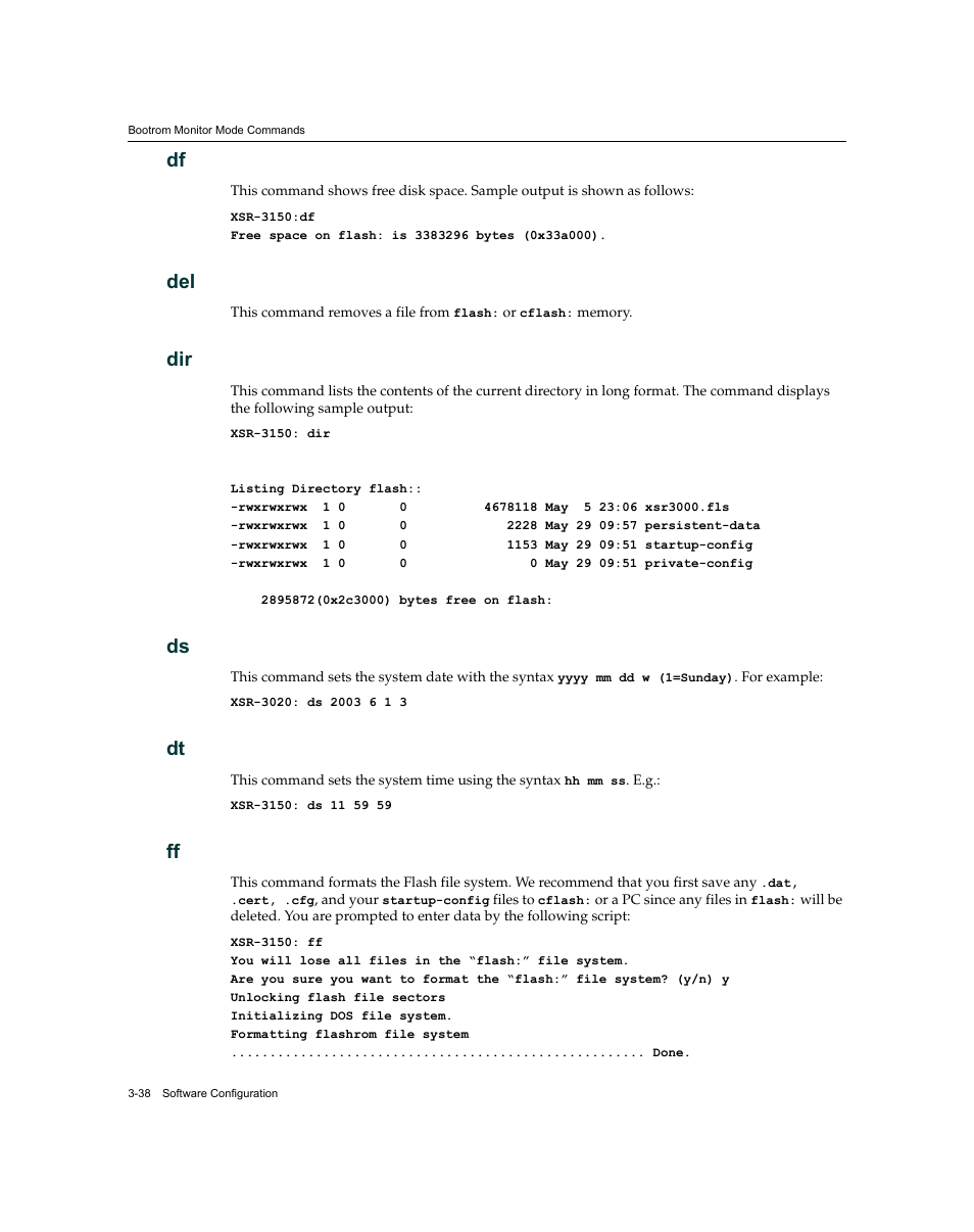 Df -38 del -38 dir -38 ds -38 dt -38 ff -38 | Enterasys Networks XSR-3150 User Manual | Page 82 / 110