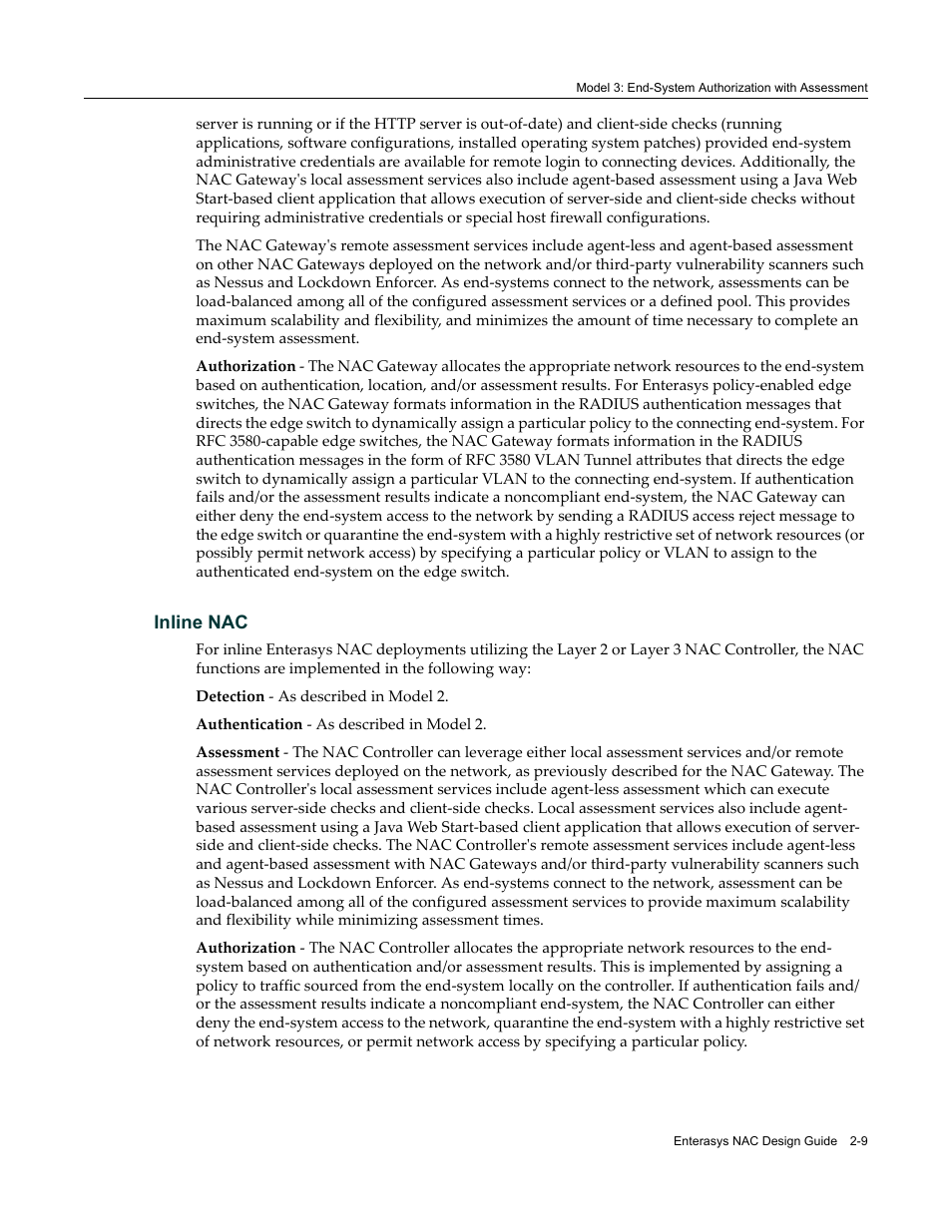 Inline nac, Inline nac -9 | Enterasys Networks 9034385 User Manual | Page 31 / 98