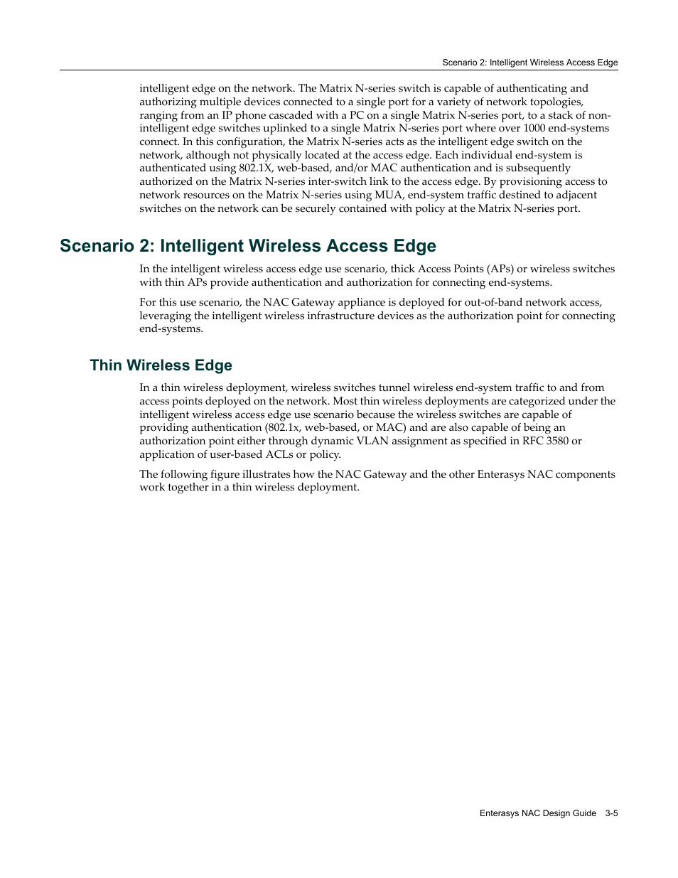 Scenario 2: intelligent wireless access edge, Thin wireless edge, Scenario 2: intelligent wireless access edge -5 | Thin wireless edge -5 | Enterasys Networks 9034385 User Manual | Page 43 / 98