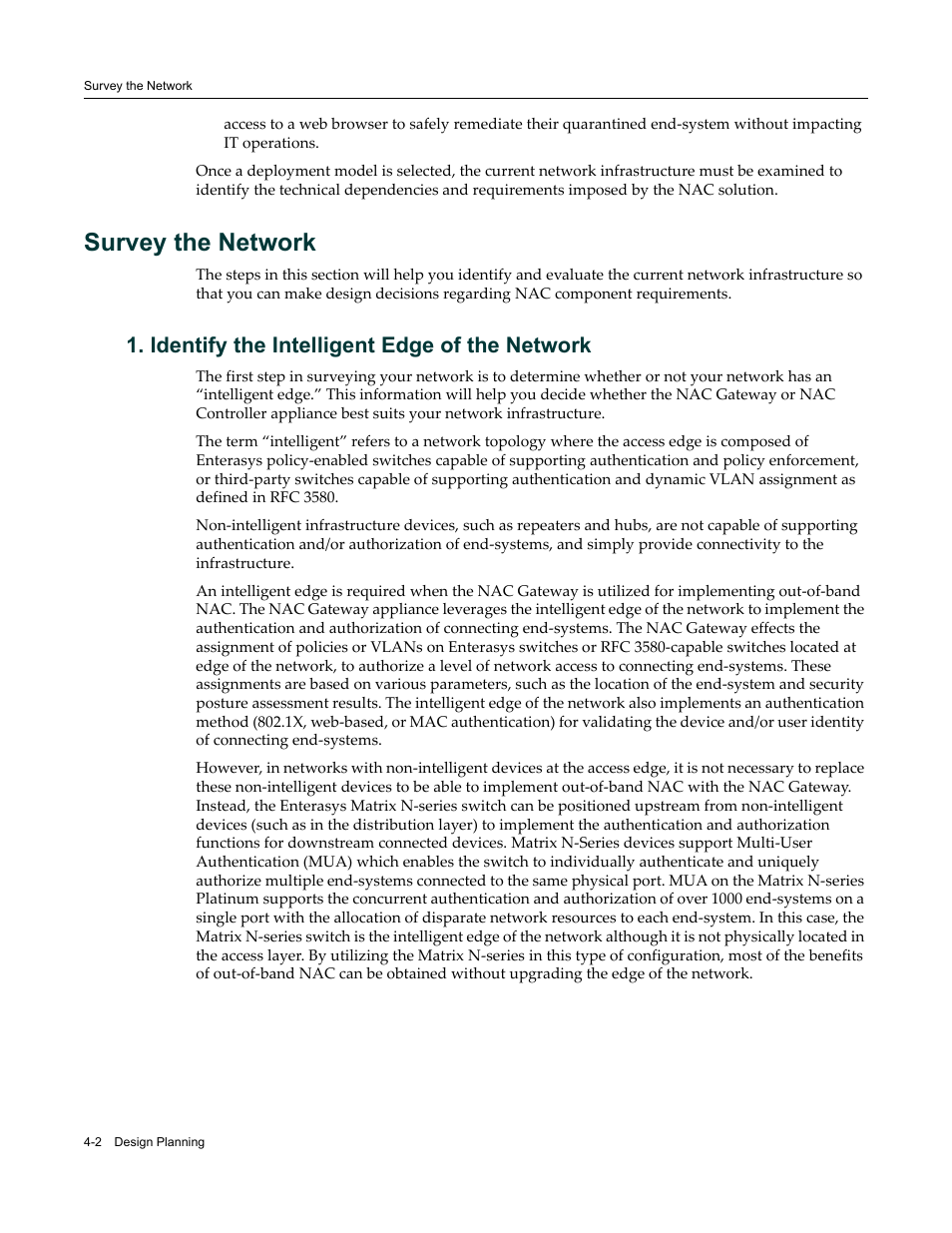 Survey the network, Identify the intelligent edge of the network, Survey the network -2 | Identify the intelligent edge of the network -2 | Enterasys Networks 9034385 User Manual | Page 54 / 98