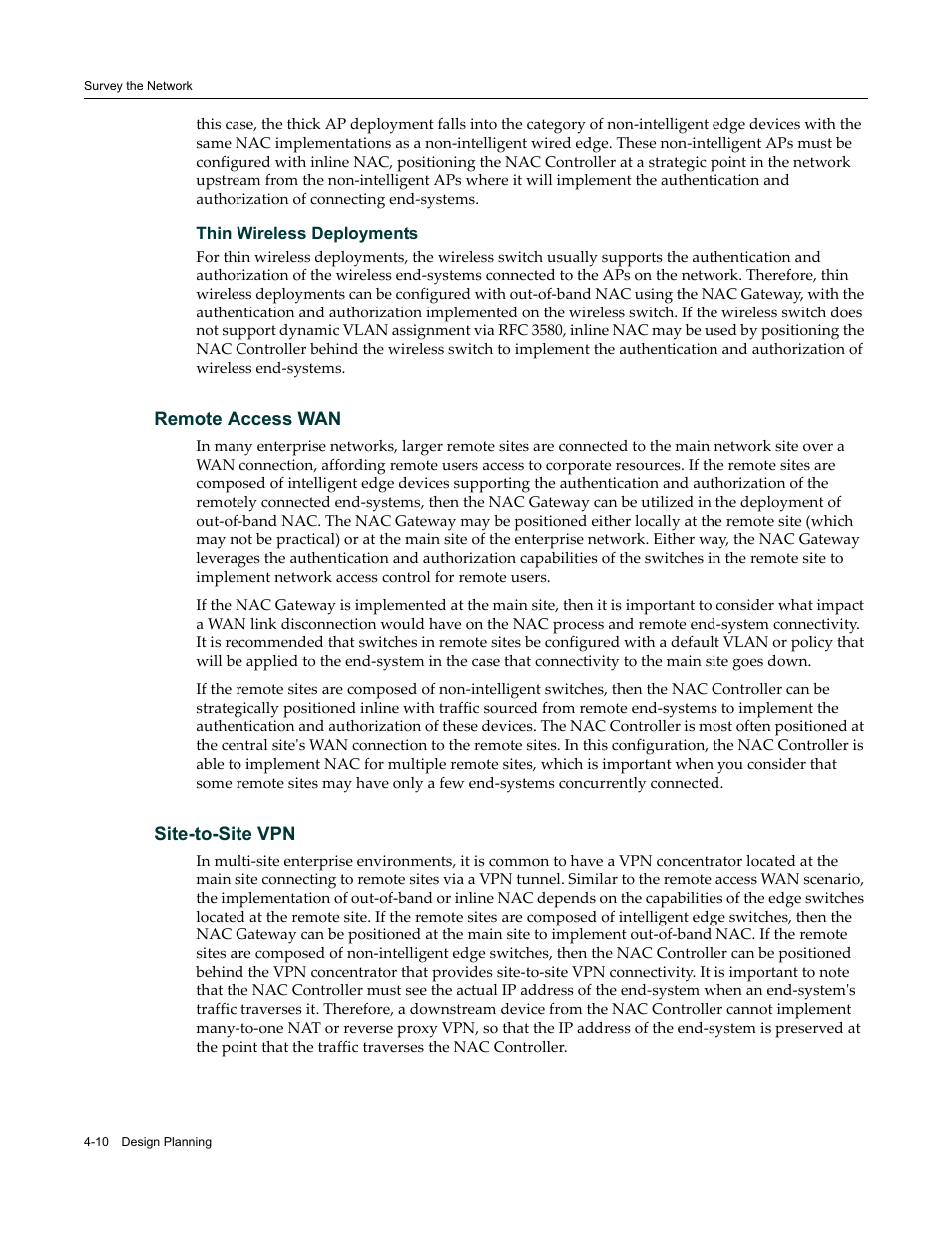 Remote access wan, Site-to-site vpn, Remote access wan -10 site-to-site vpn -10 | Enterasys Networks 9034385 User Manual | Page 62 / 98