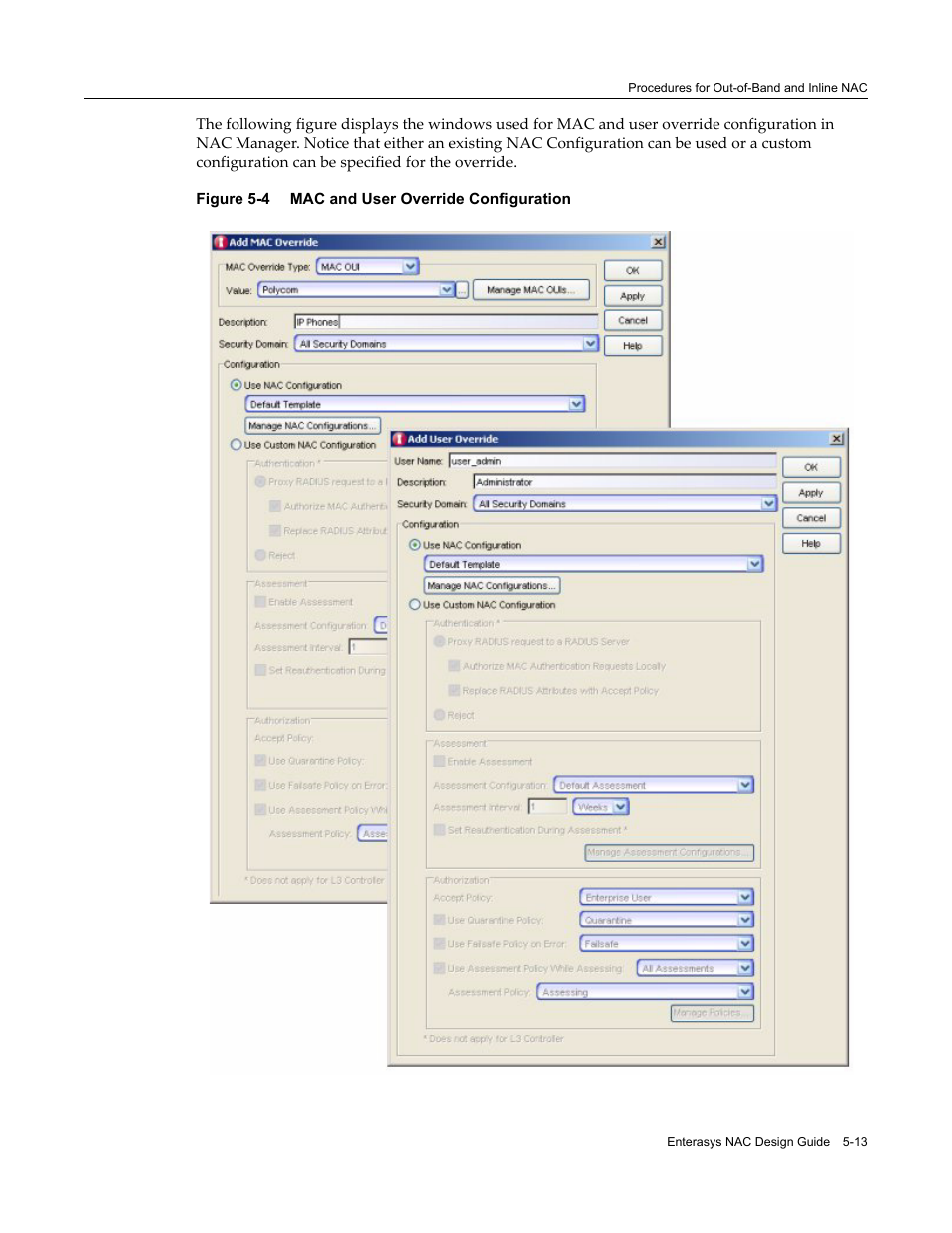 Mac and user override configuration -13 | Enterasys Networks 9034385 User Manual | Page 77 / 98