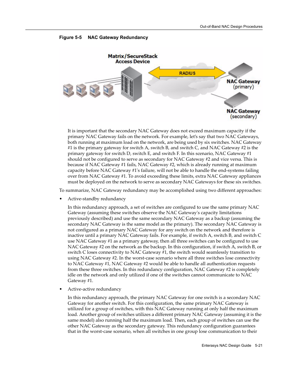 Nac gateway redundancy -21 | Enterasys Networks 9034385 User Manual | Page 85 / 98