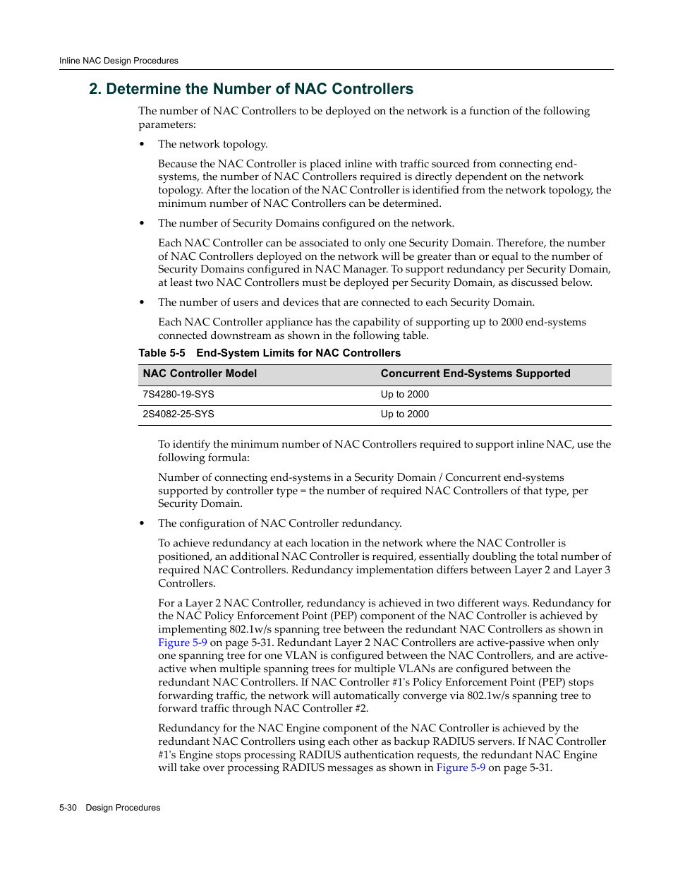 Determine the number of nac controllers, Determine the number of nac controllers -30, End-system limits for nac controllers -30 | Enterasys Networks 9034385 User Manual | Page 94 / 98