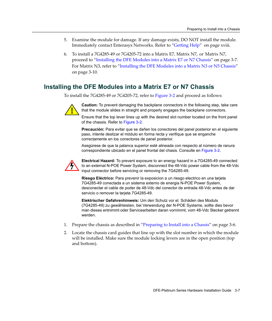 Enterasys Networks Enterasys Platinum Distributed Forwarding Engine 7G4285-49 User Manual | Page 39 / 96