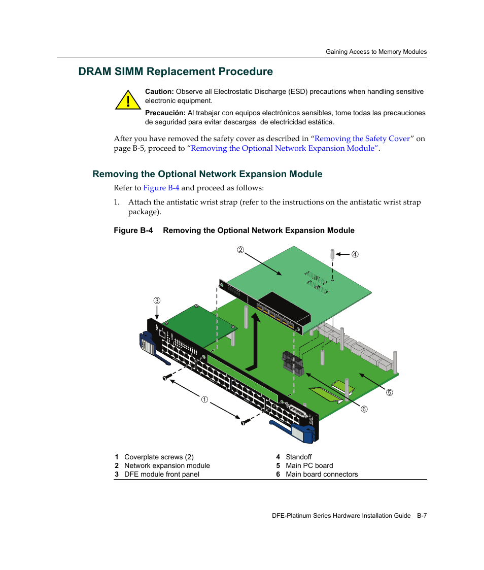 Dram simm replacement procedure, Dram simm replacement, Procedure | Enterasys Networks Enterasys Platinum Distributed Forwarding Engine 7G4285-49 User Manual | Page 81 / 96