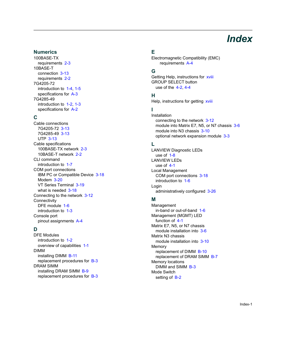 Index, Numerics | Enterasys Networks Enterasys Platinum Distributed Forwarding Engine 7G4285-49 User Manual | Page 95 / 96