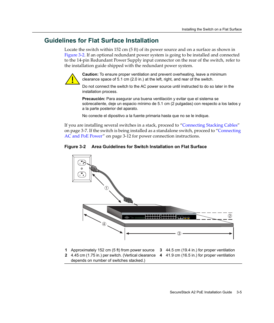 Guidelines for flat surface installation, Guidelines for flat surface installation -5, Аб г в | Enterasys Networks Enterasys SecureStack A2 A2H124-48P User Manual | Page 35 / 82