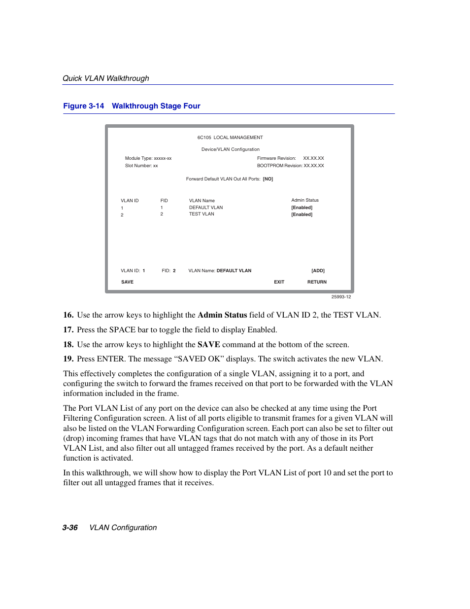 Walkthrough stage four, Figure 3-14, Displays | Enterasys Networks 802.1Q User Manual | Page 58 / 82