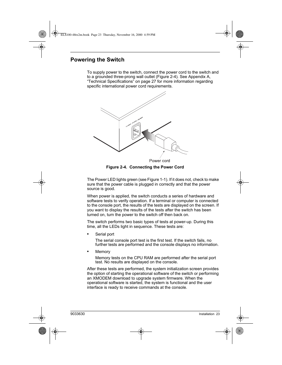 Powering the switch | Enterasys Networks VH-4802 User Manual | Page 37 / 56