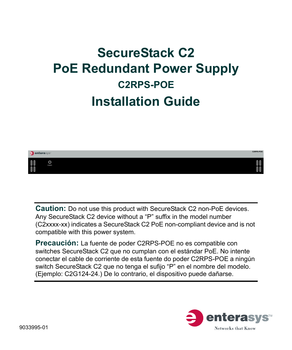 Enterasys Networks SecureStack C2 C2RPS-POE User Manual | 34 pages