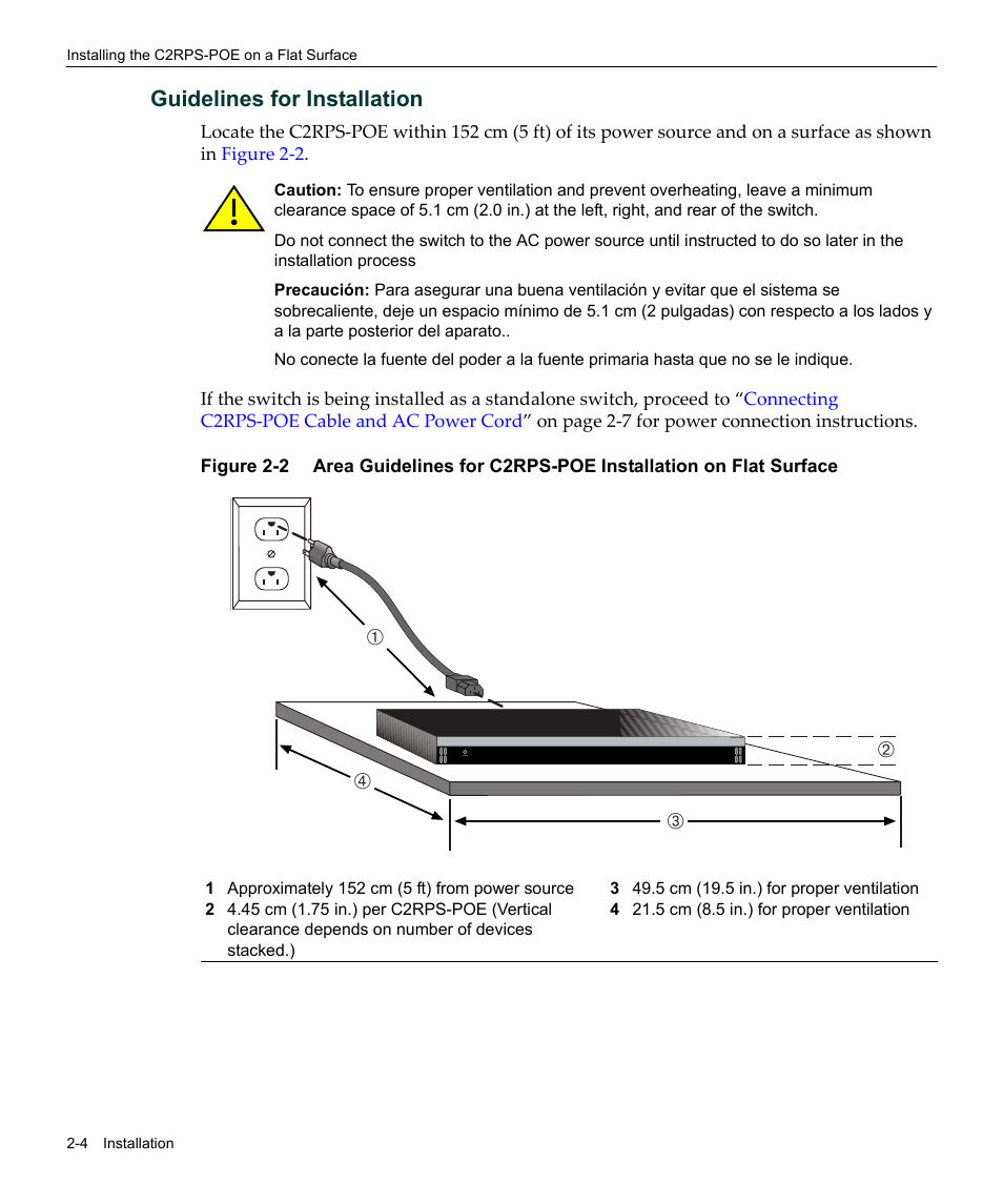 Guidelines for installation, Ва г б | Enterasys Networks SecureStack C2 C2RPS-POE User Manual | Page 24 / 34