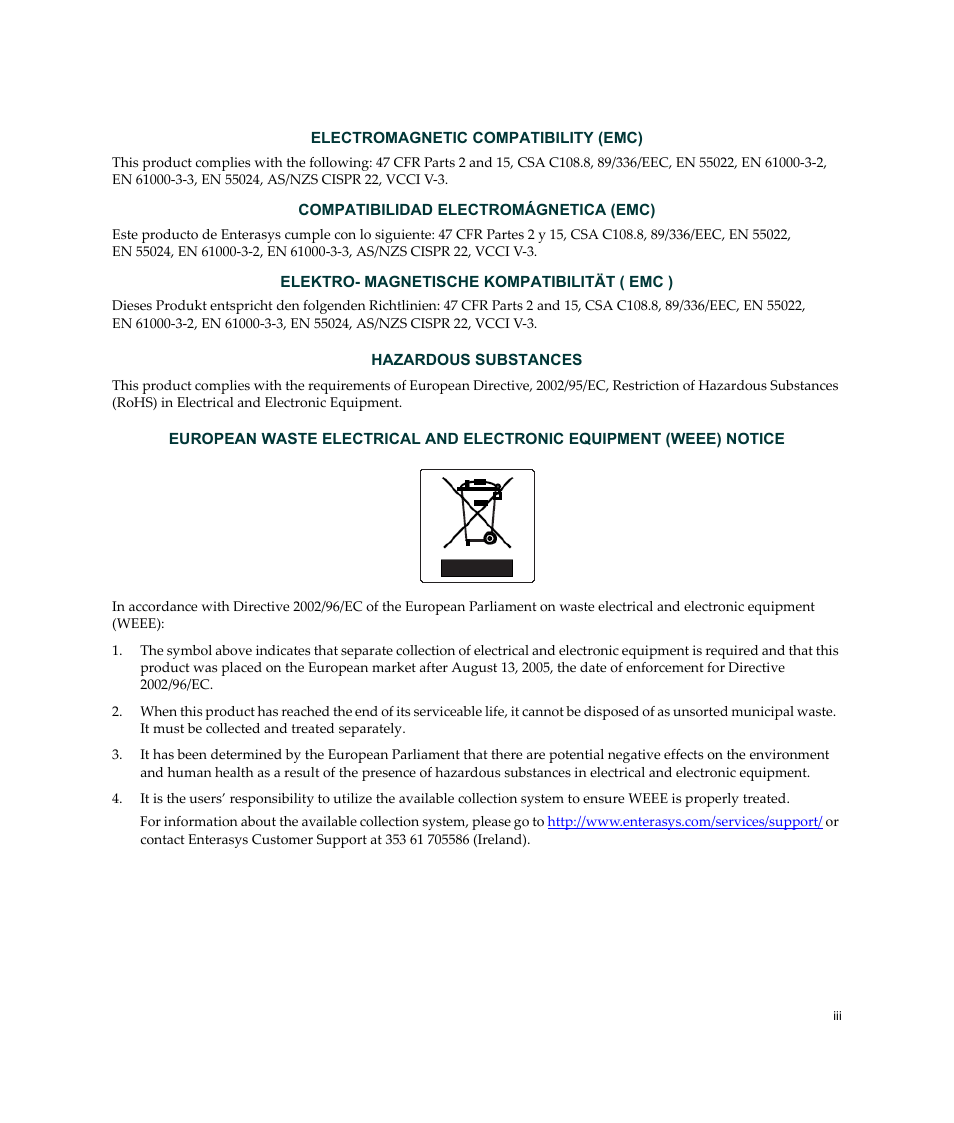 Enterasys Networks A2H124-24FX User Manual | Page 5 / 82