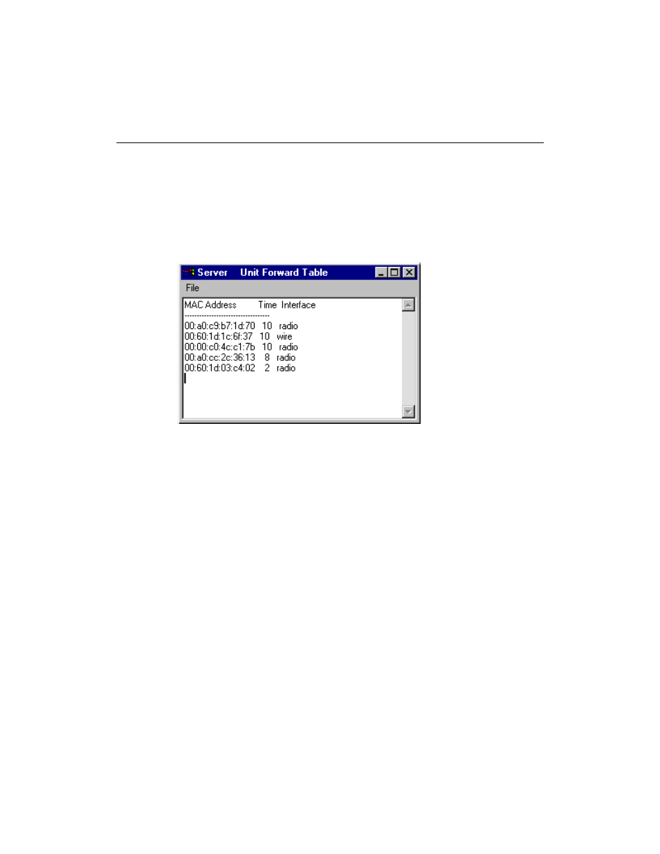Forward table | Enterasys Networks Wireless Ethernet Adapter I User Manual | Page 37 / 88