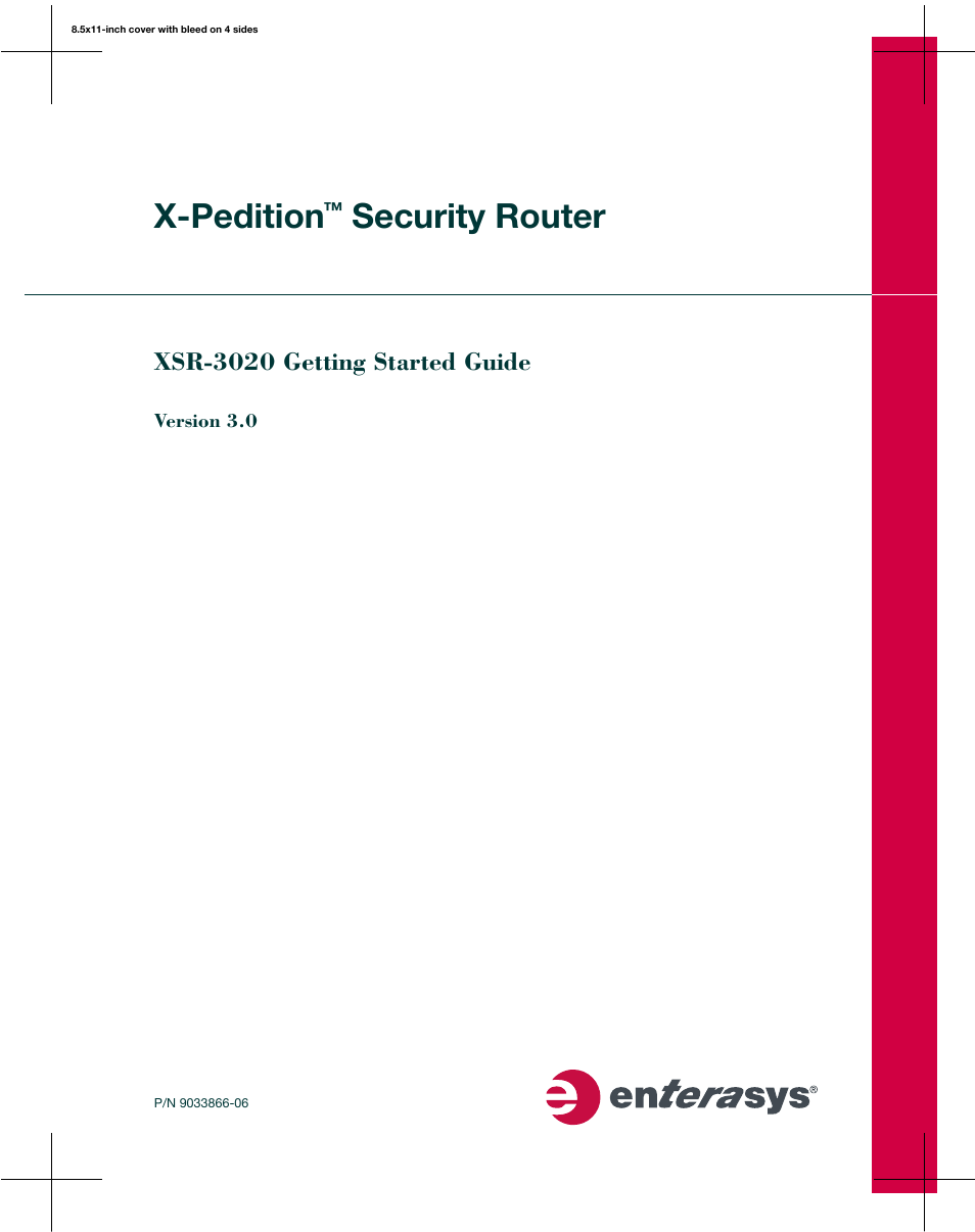 Enterasys Networks XSR-3020 User Manual | 110 pages