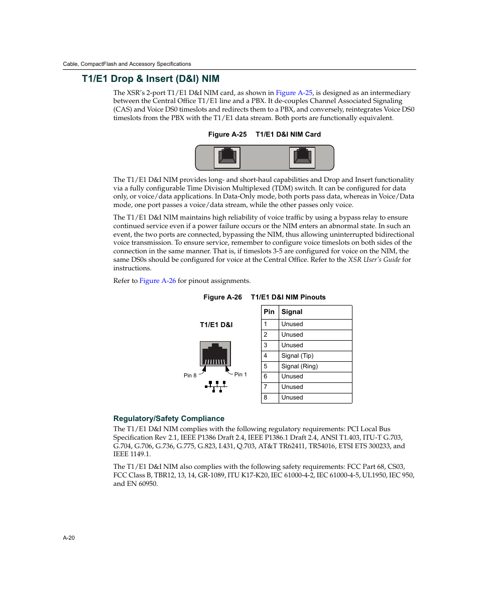 T1/e1 drop & insert (d&i) nim | Enterasys Networks XSR-3020 User Manual | Page 106 / 110