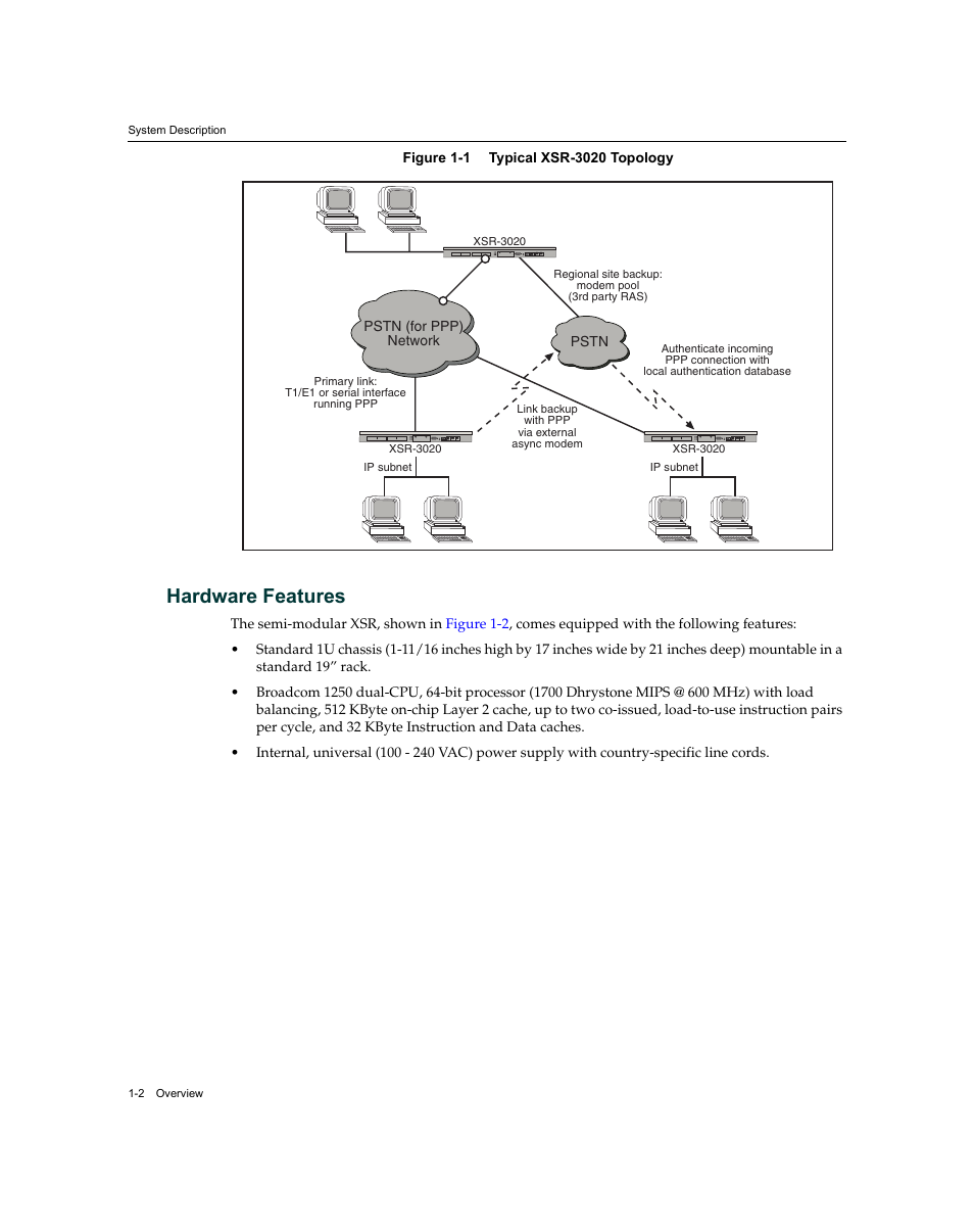 Hardware features, Hardware features -2 | Enterasys Networks XSR-3020 User Manual | Page 22 / 110