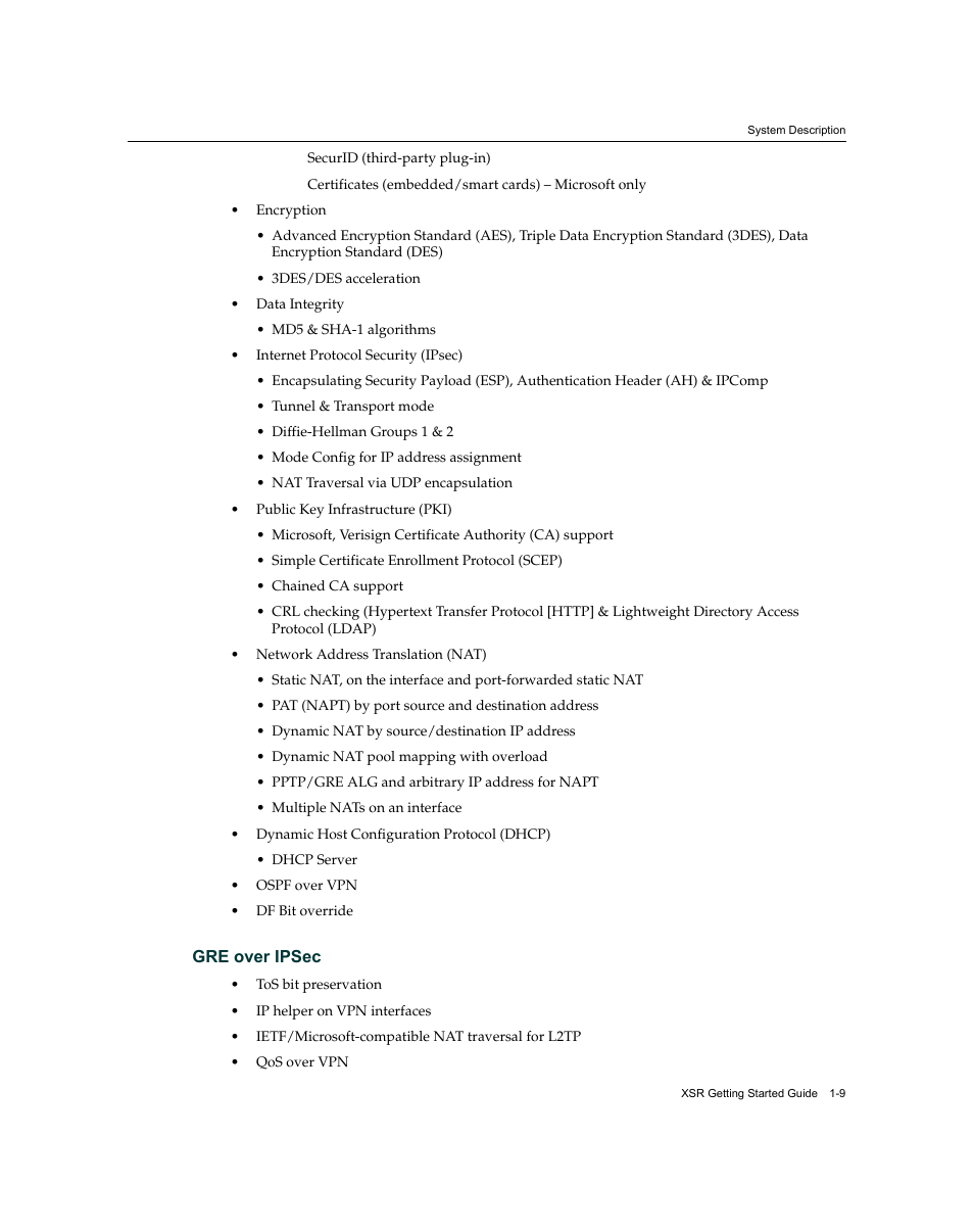 Gre over ipsec -9 | Enterasys Networks XSR-3020 User Manual | Page 29 / 110