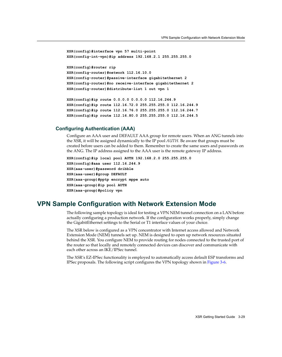 Configuring authentication (aaa) -29 | Enterasys Networks XSR-3020 User Manual | Page 73 / 110