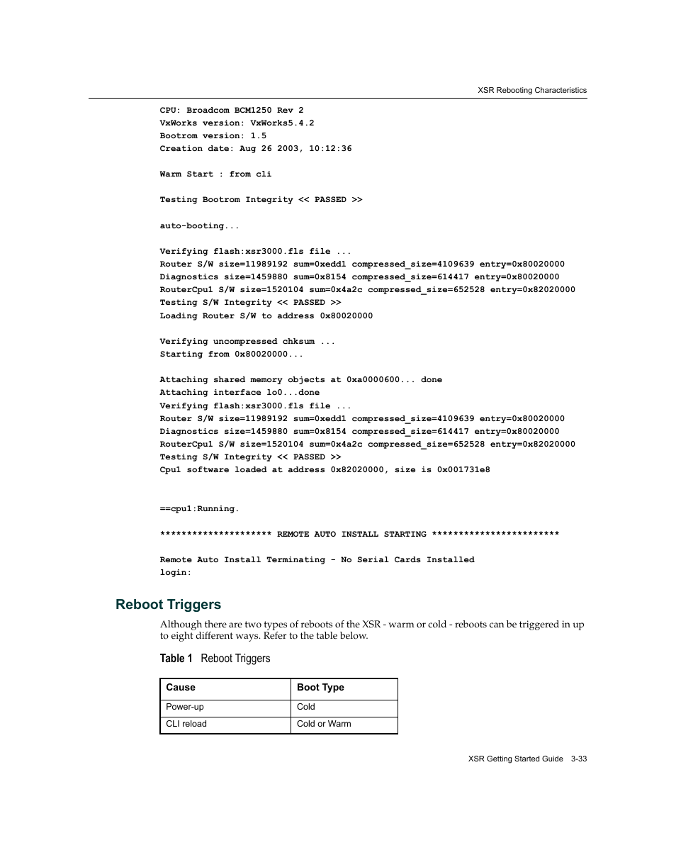 Reboot triggers, Reboot triggers -33 | Enterasys Networks XSR-3020 User Manual | Page 77 / 110