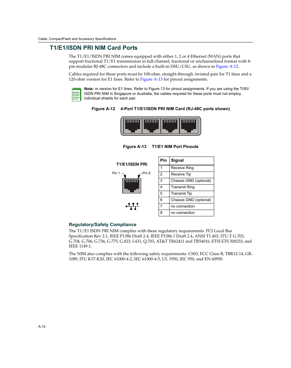T1/e1/isdn pri nim card ports | Enterasys Networks XSR-3020 User Manual | Page 98 / 110
