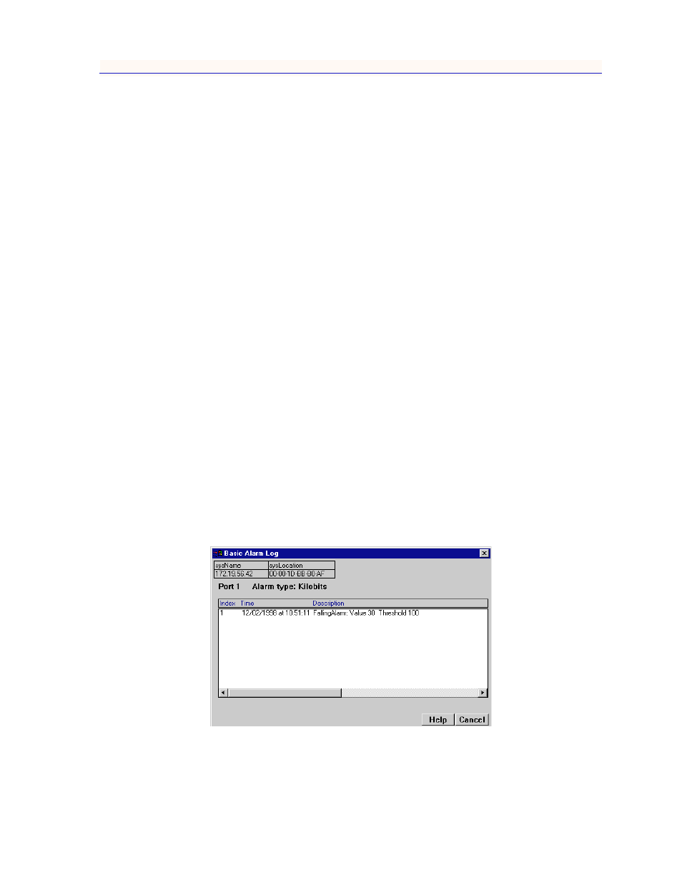 Disabling a basic alarm, Viewing the basic alarm log | Enterasys Networks 700 User Manual | Page 125 / 182