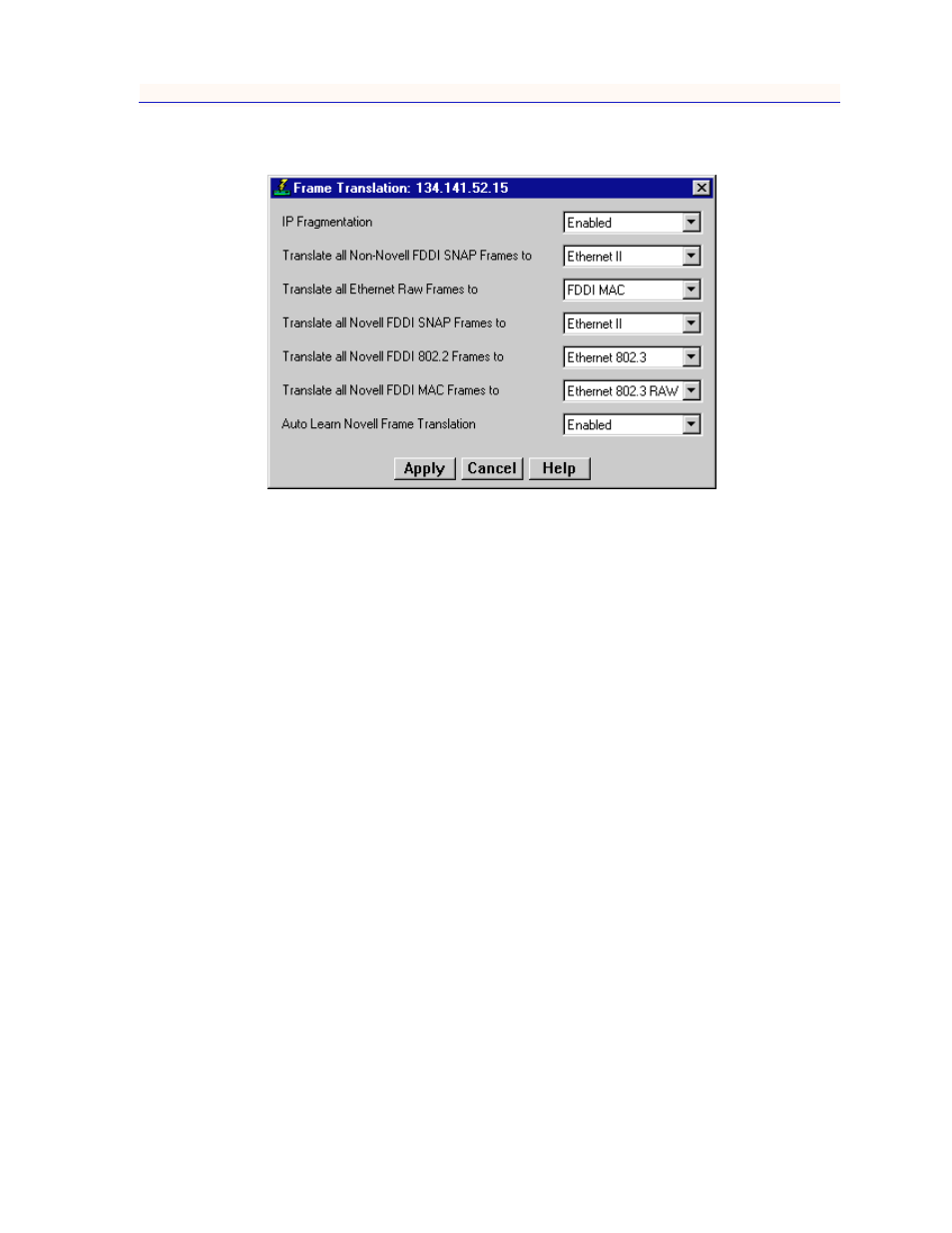 Information about ethernet and fddi frame types, Ndow, Figure | Figure 5-8 | Enterasys Networks 700 User Manual | Page 159 / 182