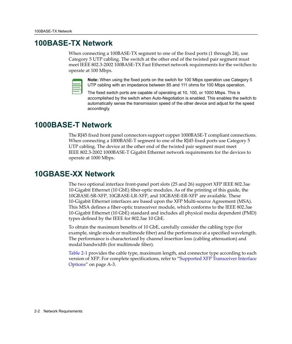 100base-tx network, 1000base-t network, 10gbase-xx network | Enterasys Networks C2K122-24 User Manual | Page 28 / 70