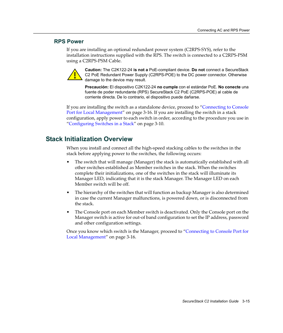 Stack initialization overview, Stack initialization overview -15 | Enterasys Networks C2K122-24 User Manual | Page 45 / 70