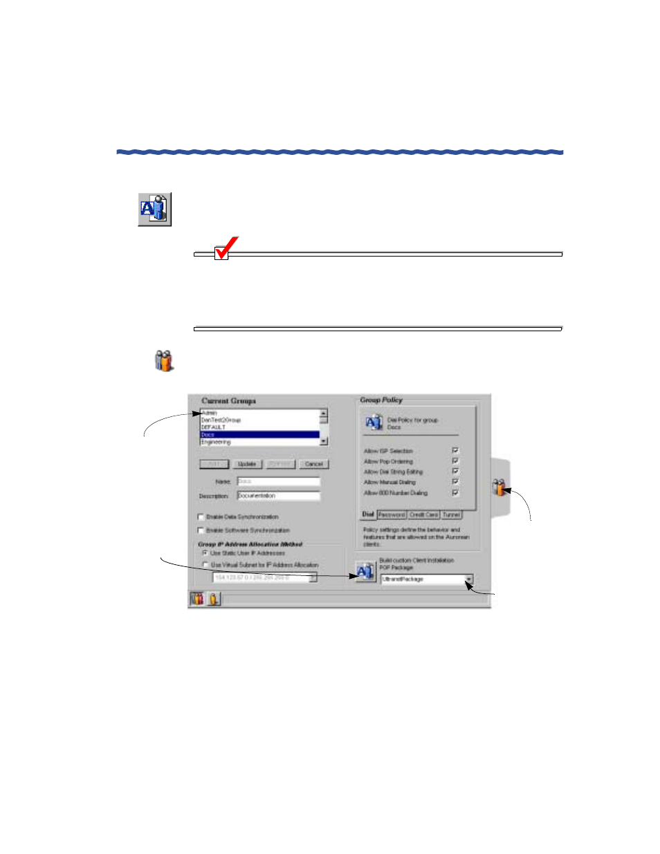 Creating an aurorean client installation kit, 1 open the manage users and groups pullout | Enterasys Networks Network Card User Manual | Page 151 / 276