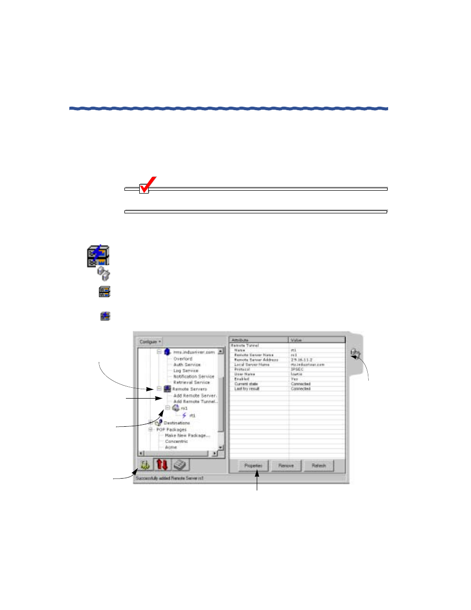 Adding a remote server, 1 open the configuration pullout, 3 expand the tree list under remote servers | Enterasys Networks Network Card User Manual | Page 80 / 276