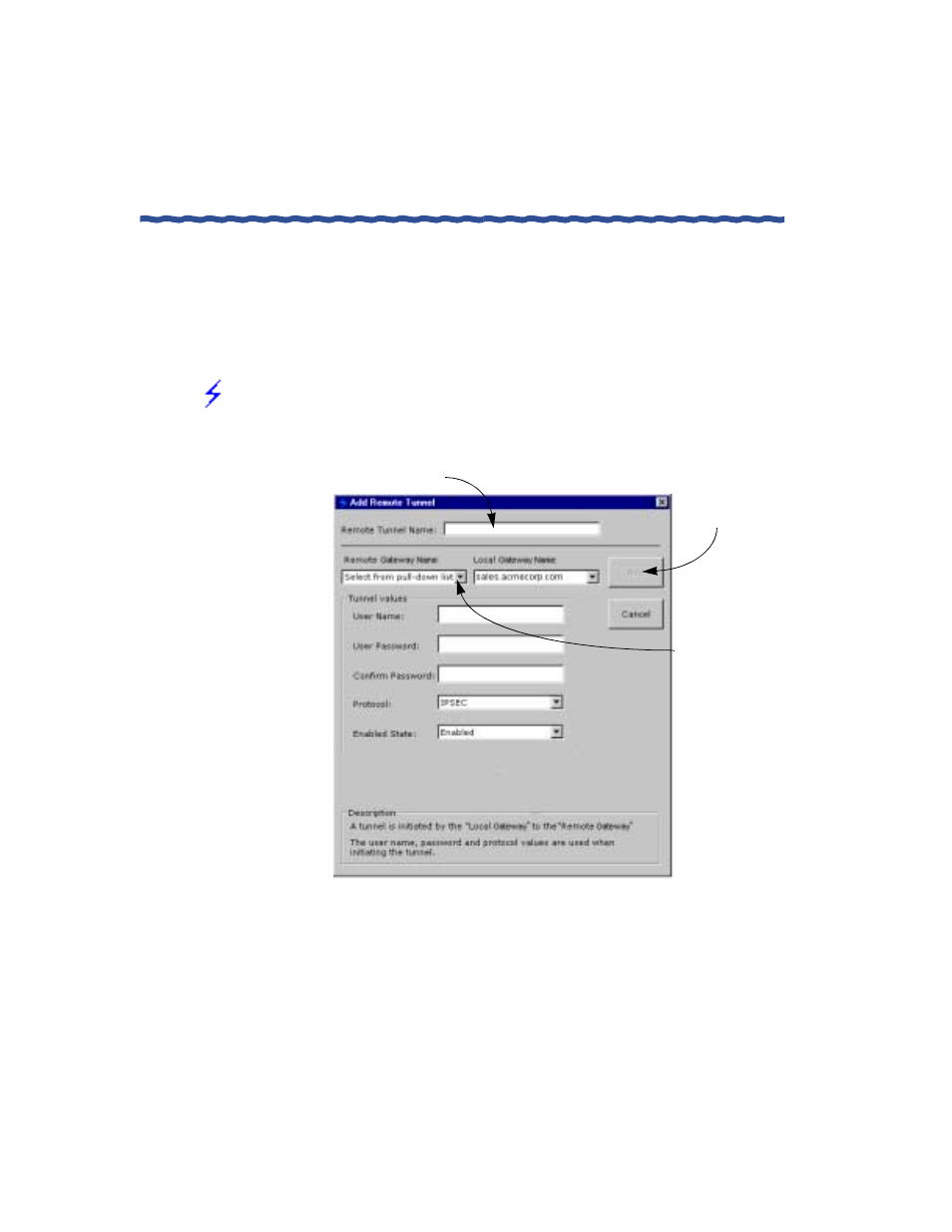 8 choose the tunneling protocol: ipsec or pptp, 9 click add | Enterasys Networks Network Card User Manual | Page 82 / 276